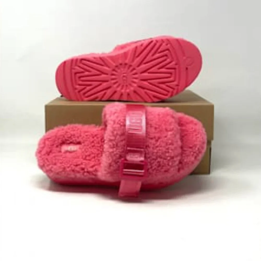 UGG FLUFFITA Slides Pink Fluffy Platform Summer Flip Flop Women's 1113475 SSBT - Picture 8 of 11